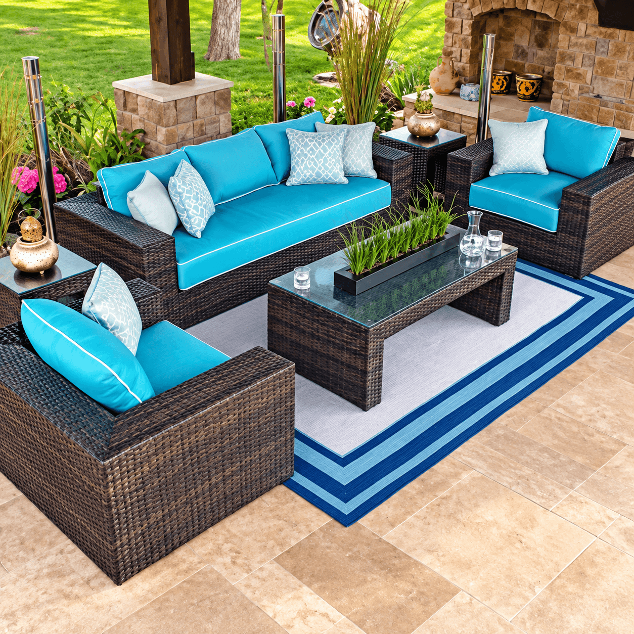 AD-061 Wicker Living Sofa Set — image 1